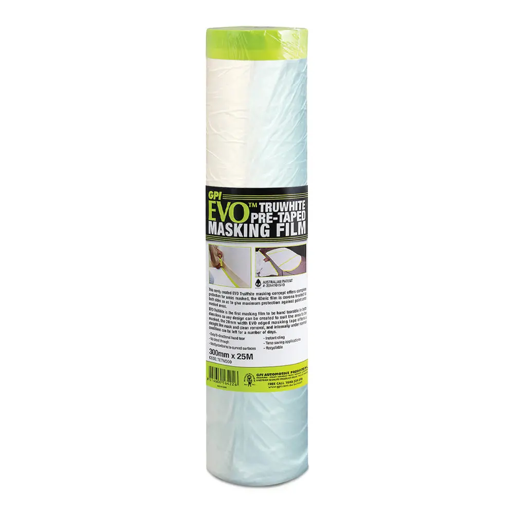 Gpi Evo Truwhite Pre Taped White Masking Film Roll 600Mm X 25M Refill 1