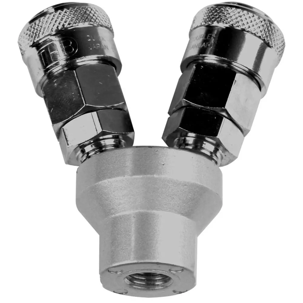 2 Way Air Compressor Quick Connect Adapter Multi Hose Pneumatic Tool Coupler Smv 1