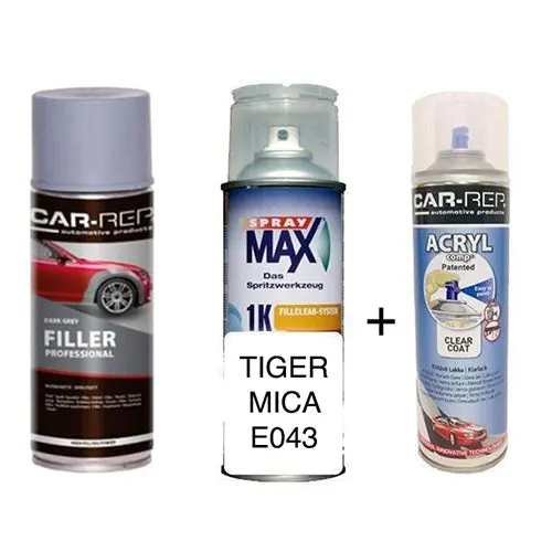 Auto Touch Up Paint Tiger Mica E043 1K Plus 1K Clear Coat & Primer 1