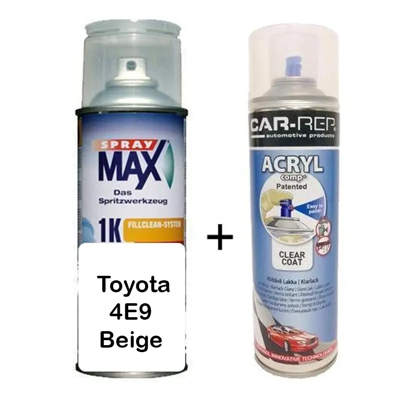 Auto Touch Up Paint  For Toyota 4E9 Beige Plus 1K Clear Coat 1