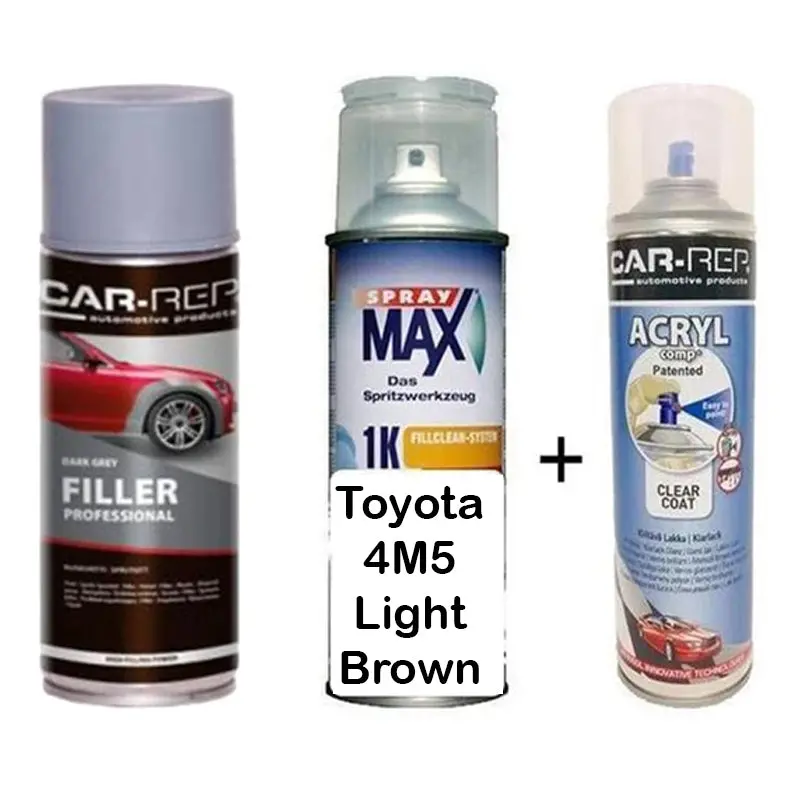 Auto Touch Up Paint For Toyota 4M5 Light Brown Plus 1K Clear Coat & Primer 1