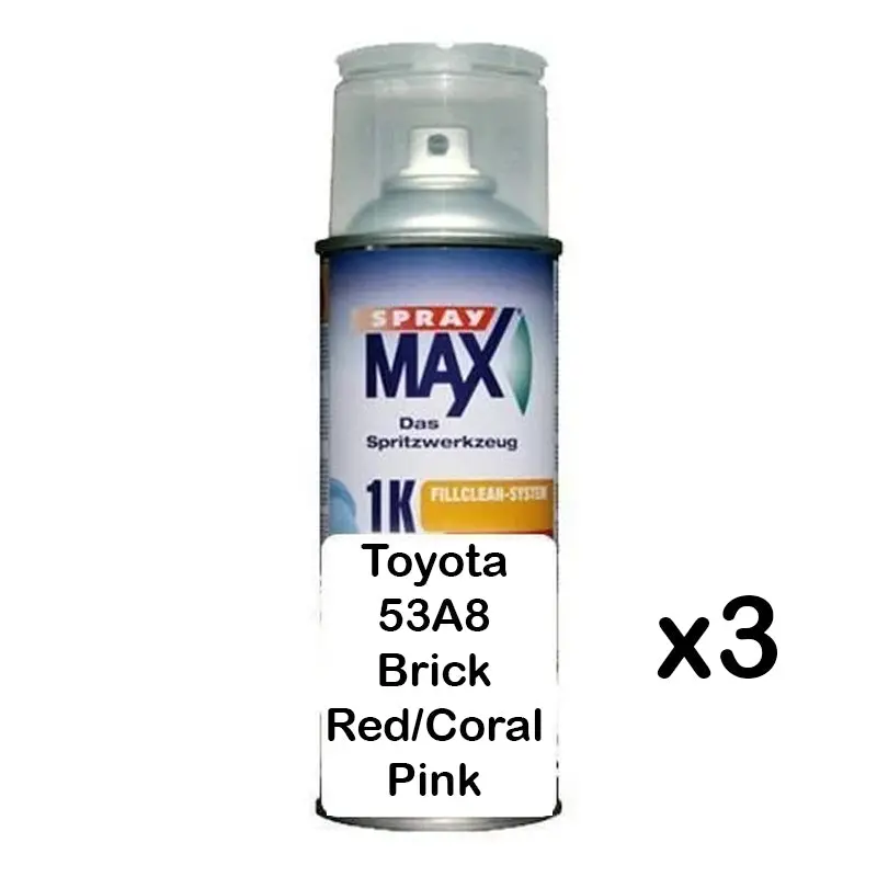 Auto Car Touch Up Paint Can For Toyota 53A8 Brick Red/Coral Pink X 3 1