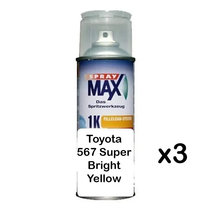 Auto Car Touch Up Paint Can For Toyota 567 Super Bright Yellow X 3 1