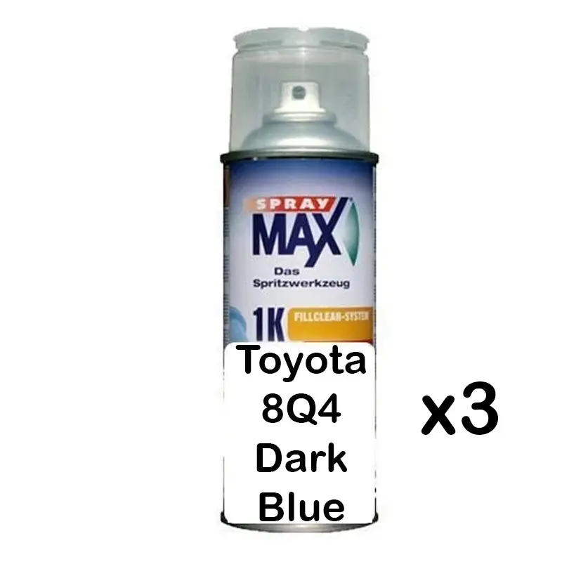 Auto Car Touch Up Paint Can For Toyota 8Q4 Dark Blue X 3 1
