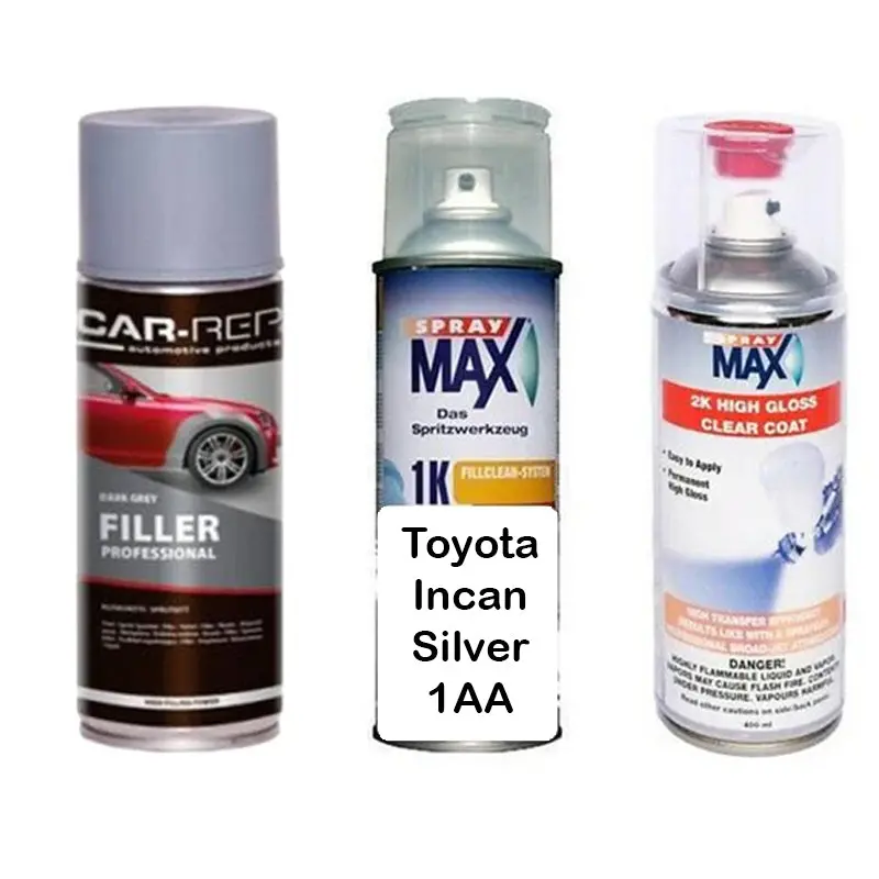 Auto Touch Up Paint For Toyota Incan Silver 1Aa Plus 2K Clear Coat & Primer 1