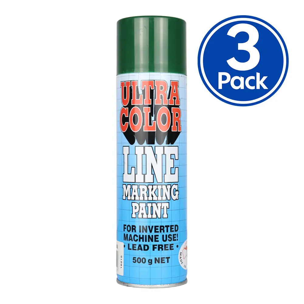 Ultracolor Line Marking Spray Paint Green 500G Aerosol X3 Pack 1