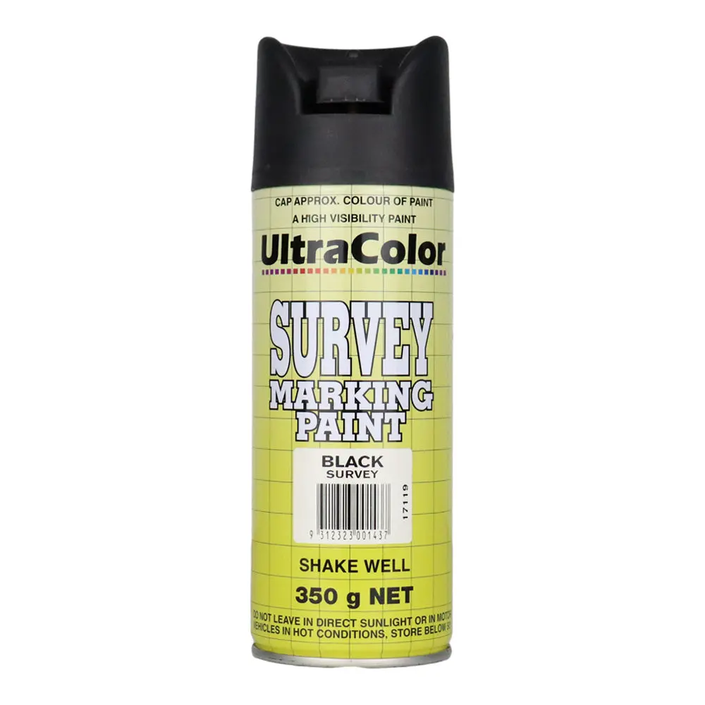 Ultracolor Survey Marking Paint Spot Marker Aerosol Can 350G Black 1