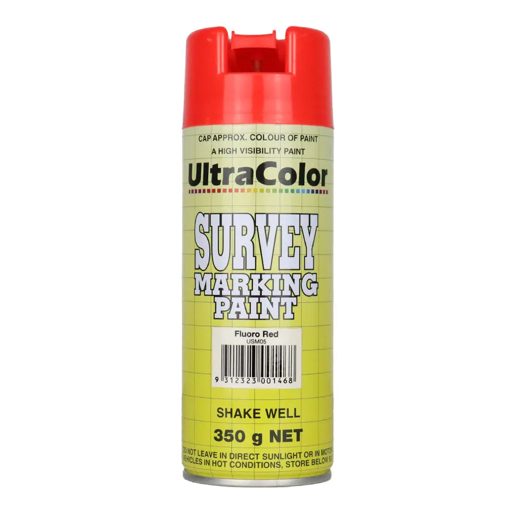Ultracolor Survey Marking Paint Spot Marker Aerosol Can 350G Fluoro Red 1