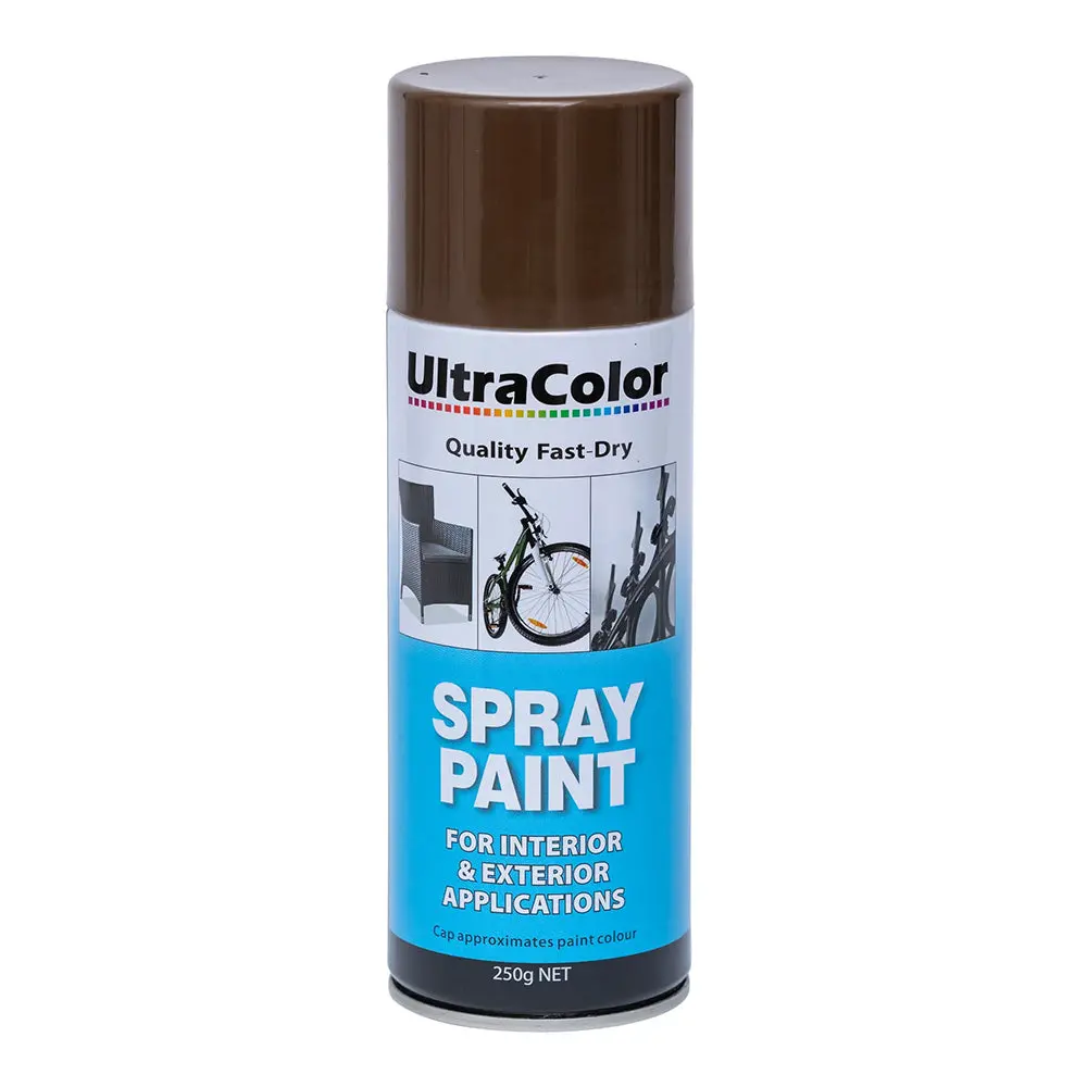 Ultracolor Spray Paint Fast Drying Interior Exterior 250G Mission Brown Cans 1