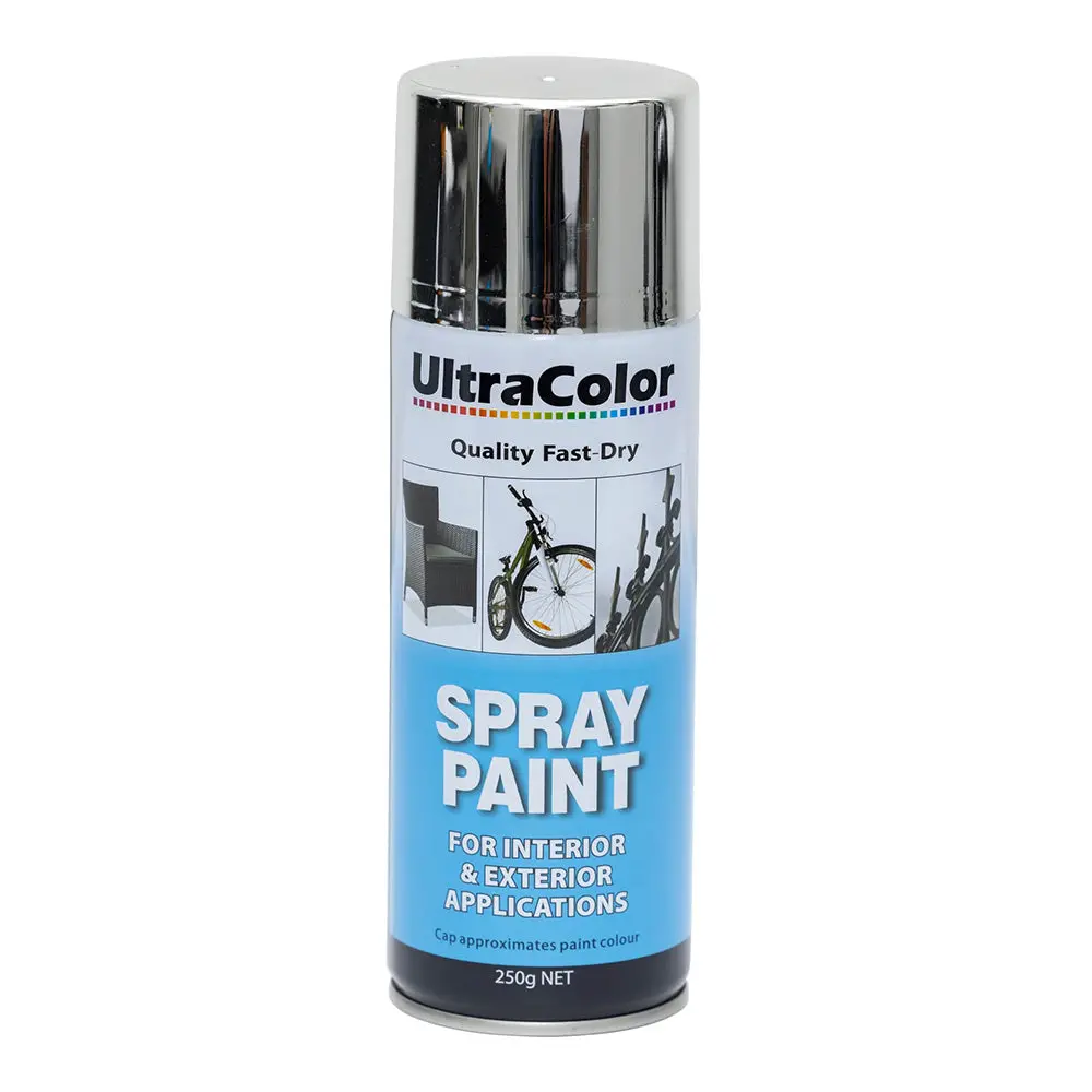 Ultracolor Spray Paint Fast Drying Interior Exterior 250G Chrome Cans 1