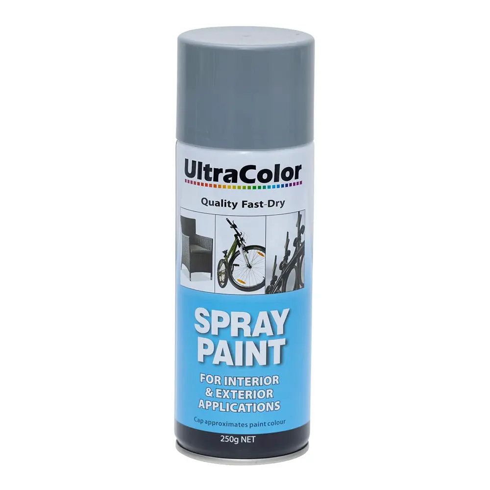 Ultracolor Spray Paint Fast Drying Interior Exterior 250G Grey Primer Cans 1