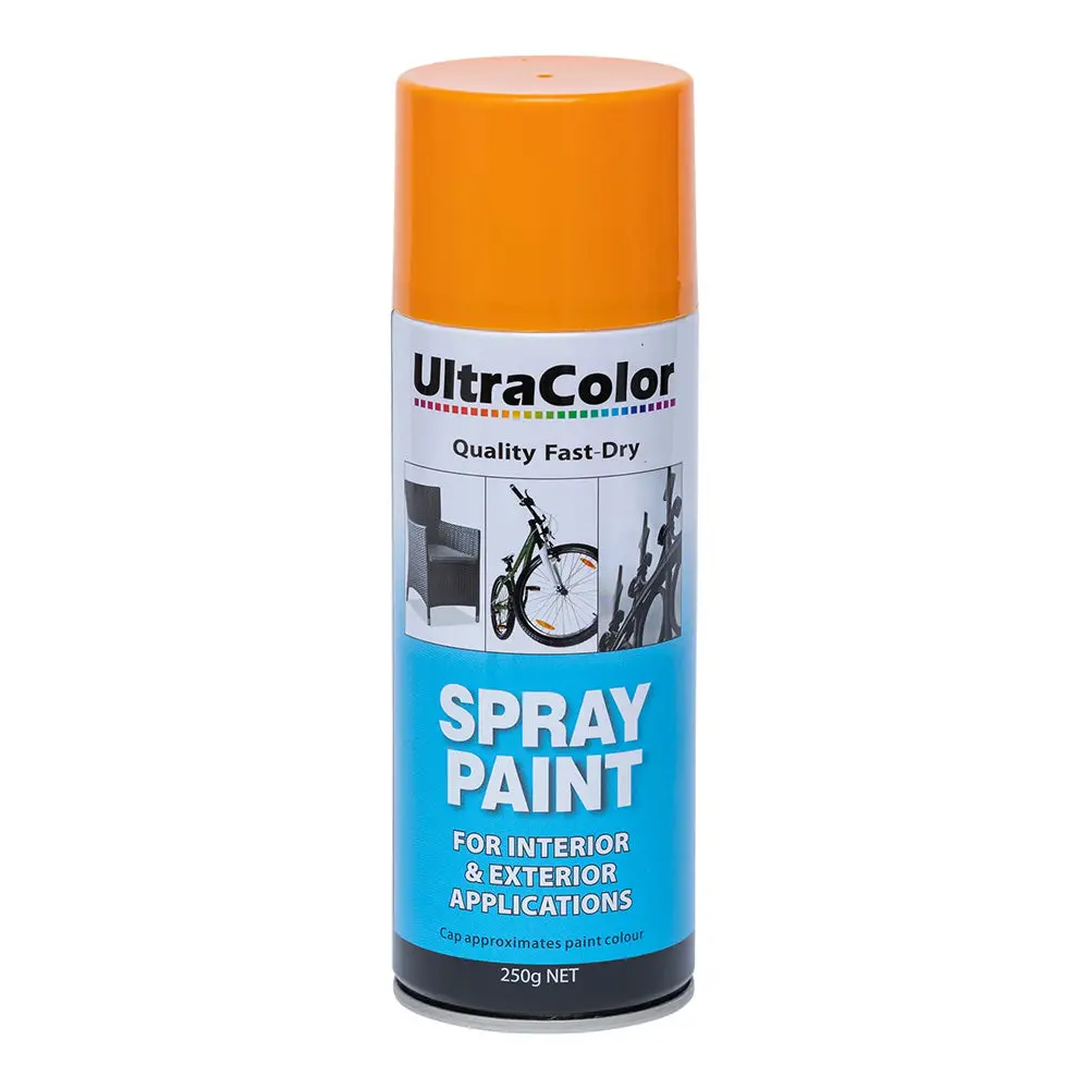 Ultracolor Spray Paint Fast Drying Interior Exterior 250G Orange Cans 1