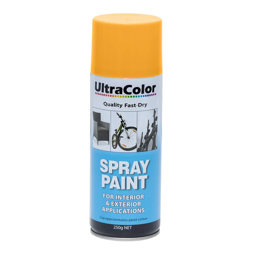 Ultracolor Spray Paint Fast Drying Interior Exterior 250G New Cat Yellow Cans 1
