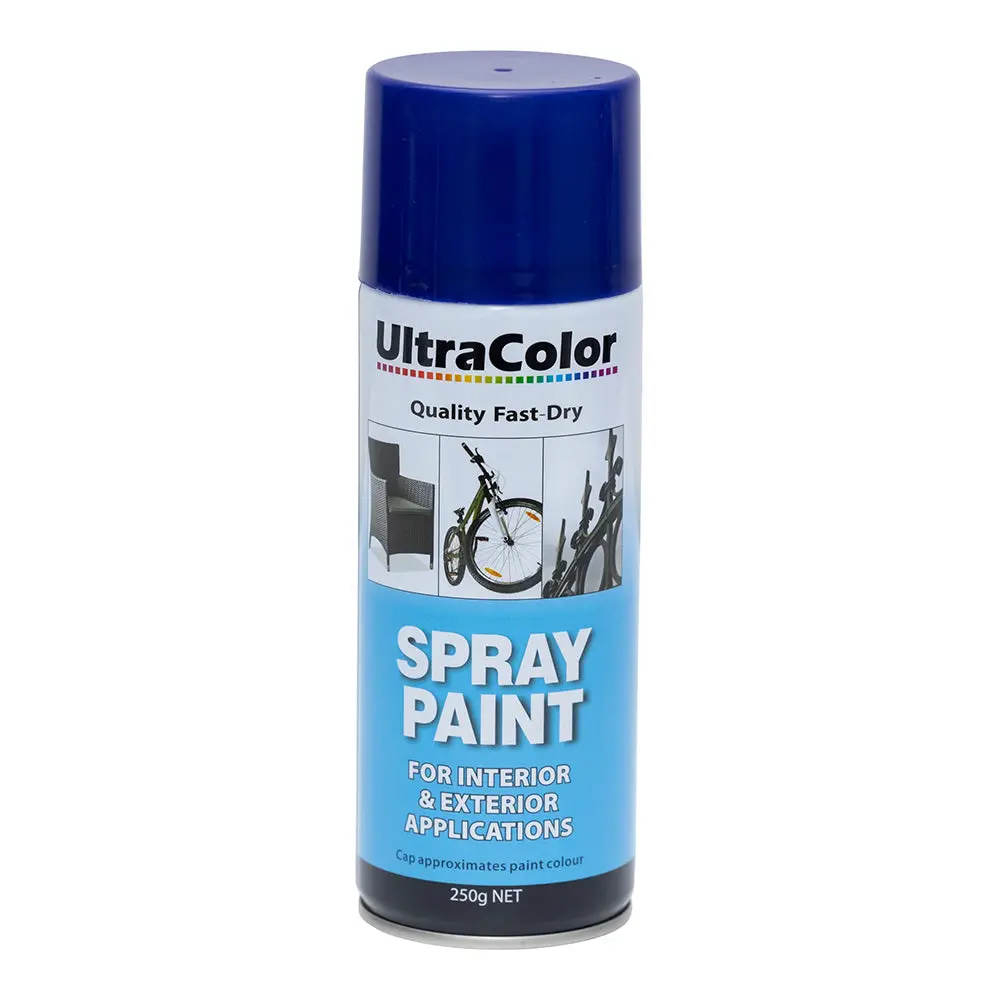 Ultracolor Spray Paint Fast Drying Interior Exterior 250G Royal Blue Cans 1