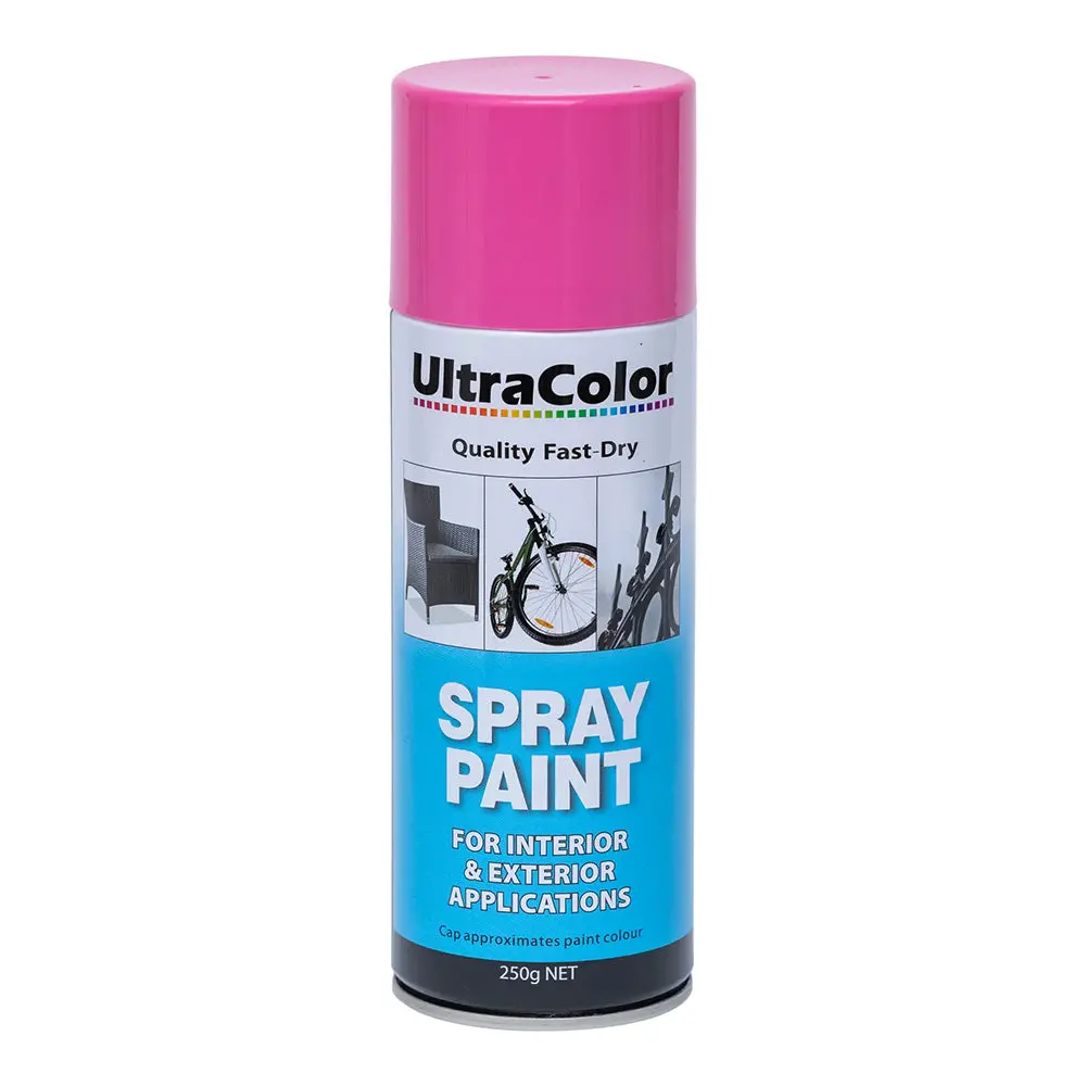 Ultracolor Spray Paint Fast Drying Interior Exterior 250G Rose Pink Cans 1