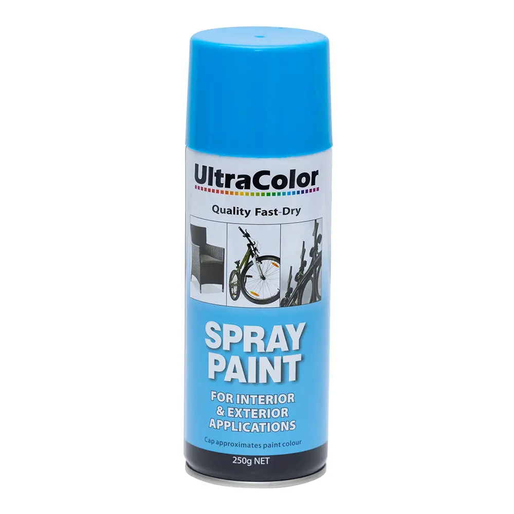Ultracolor Spray Paint Fast Drying Interior Exterior 250G Sky Blue Cans 1
