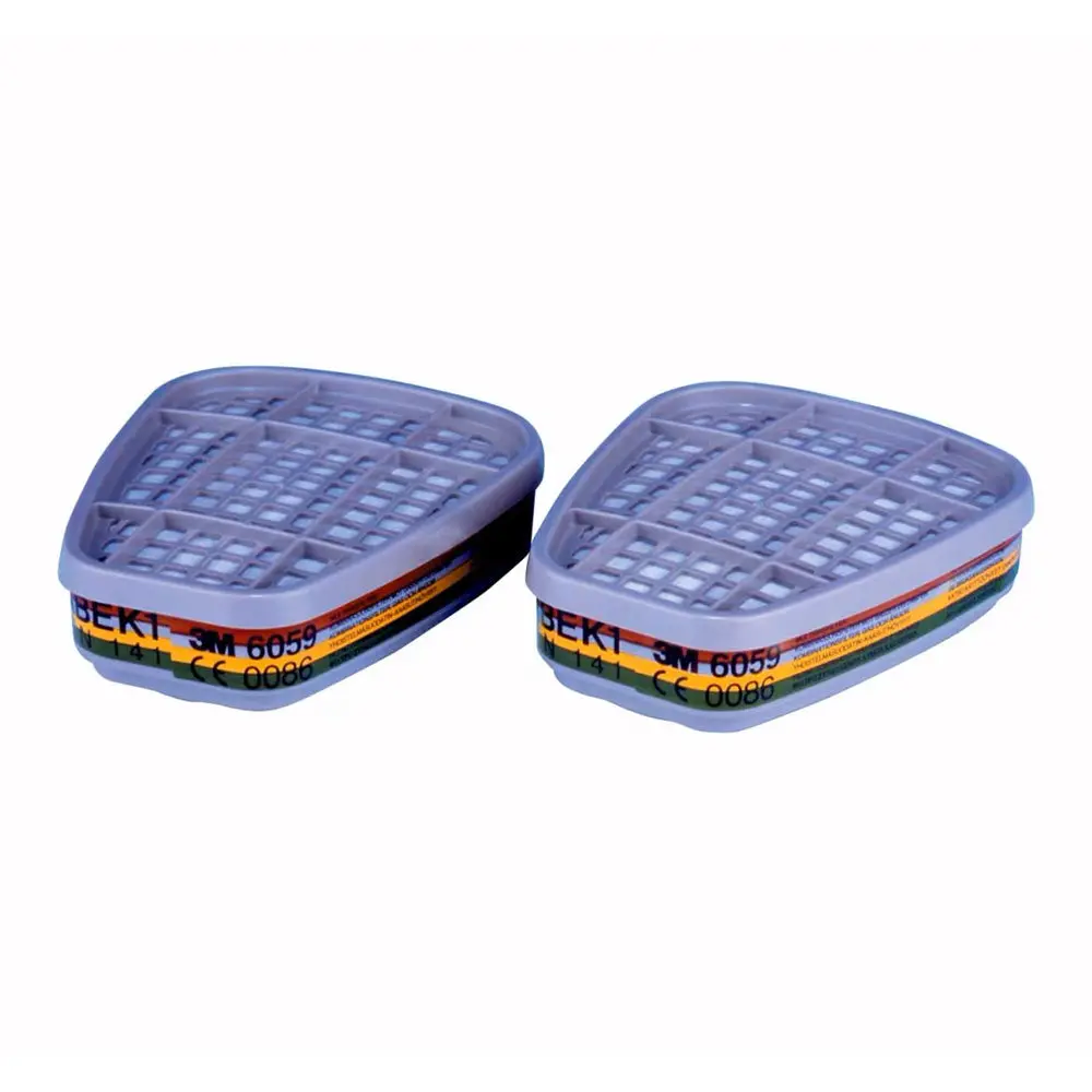 3M 6059 Multi Gas Vapour Cartridge Filter A1b1e1k1 Pair Paint Chemicals 1