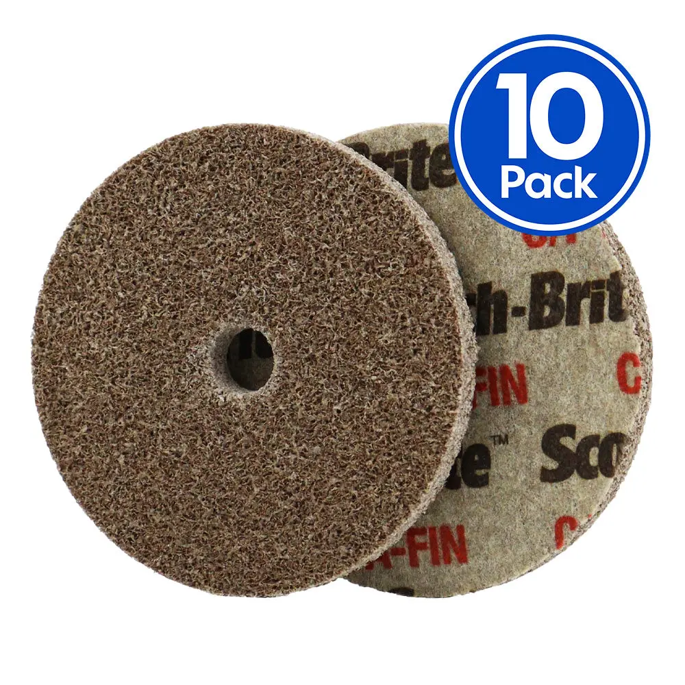 3M Scotch Brite Roloc Level Cut Unitized Wheels Fin 3" Fine X 10 Pack 1