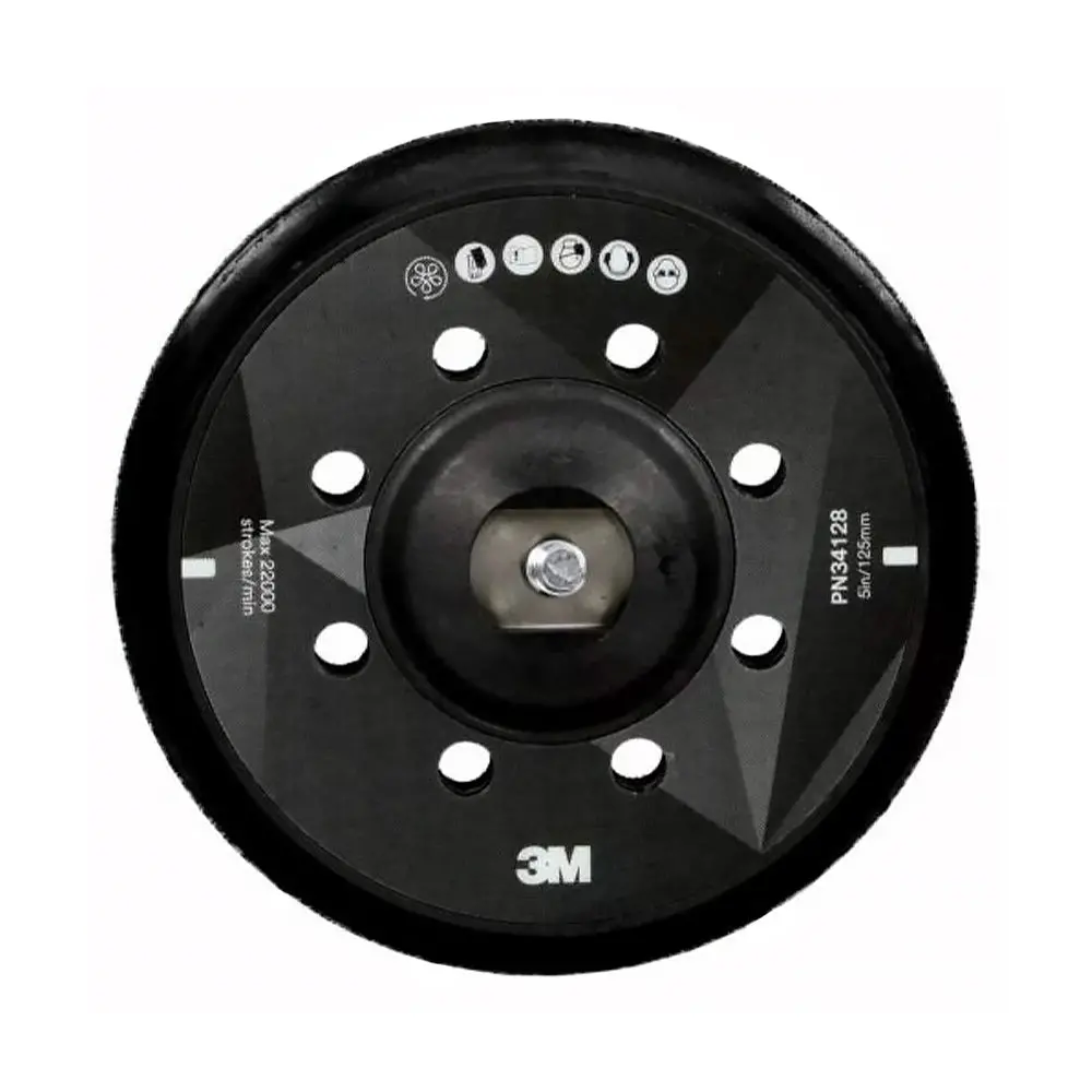 3M 34128 Perfect It Random Orbital Polisher Back Up Pad 130Mm 8 Hole Black 1