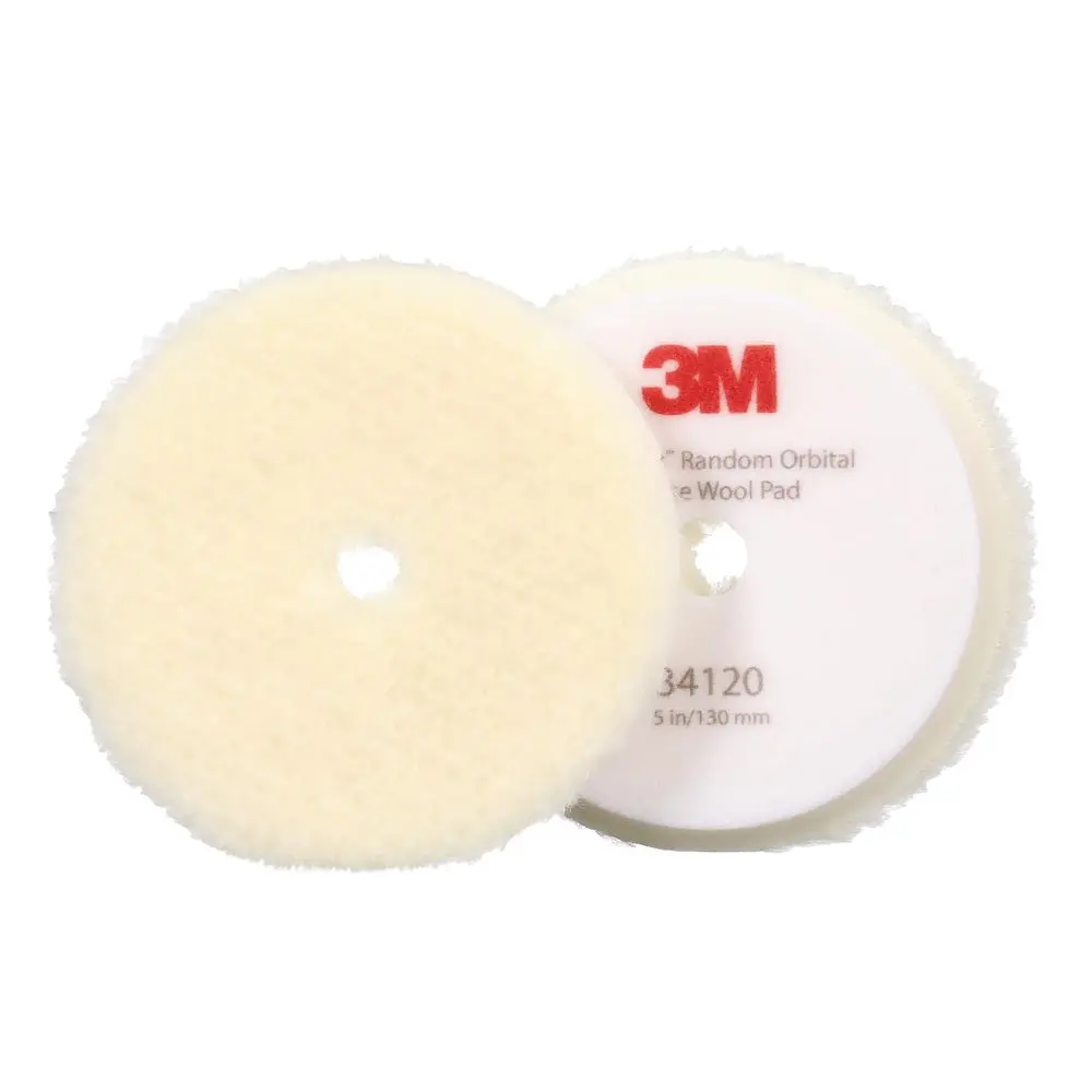 3M 34120 Perfect It Random Orbital Coarse Wool Pad 5"/130Mm White X 2 Pack 1