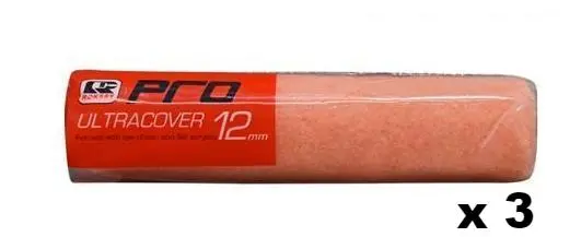 Rokset Pro Ultracover Paint Brush Roller Low Sheen Flat Acrylic 12Mm X 230Mm X 3 Pack 1