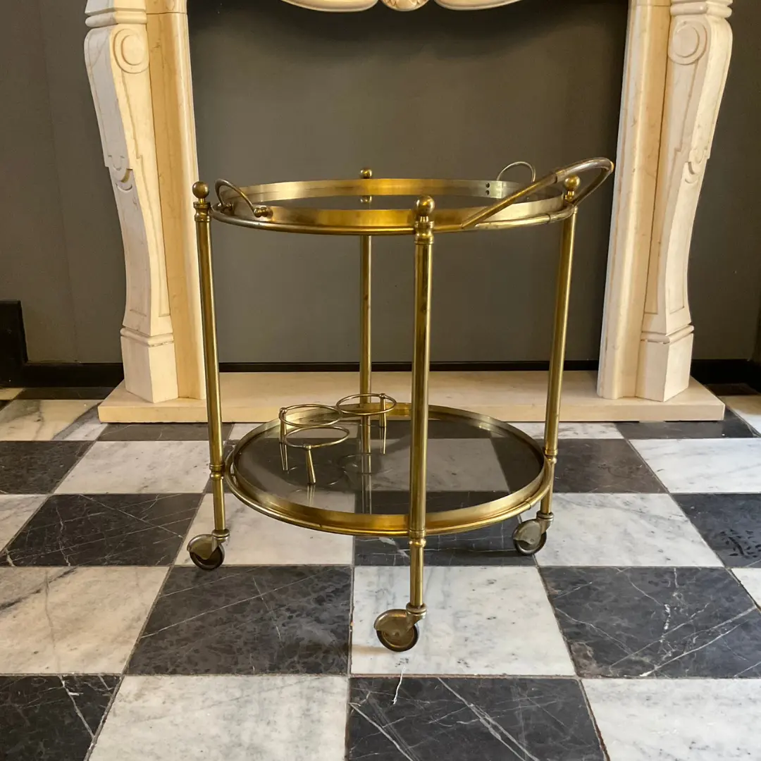 Vintage Brass Drinks Trolley - Sold 1