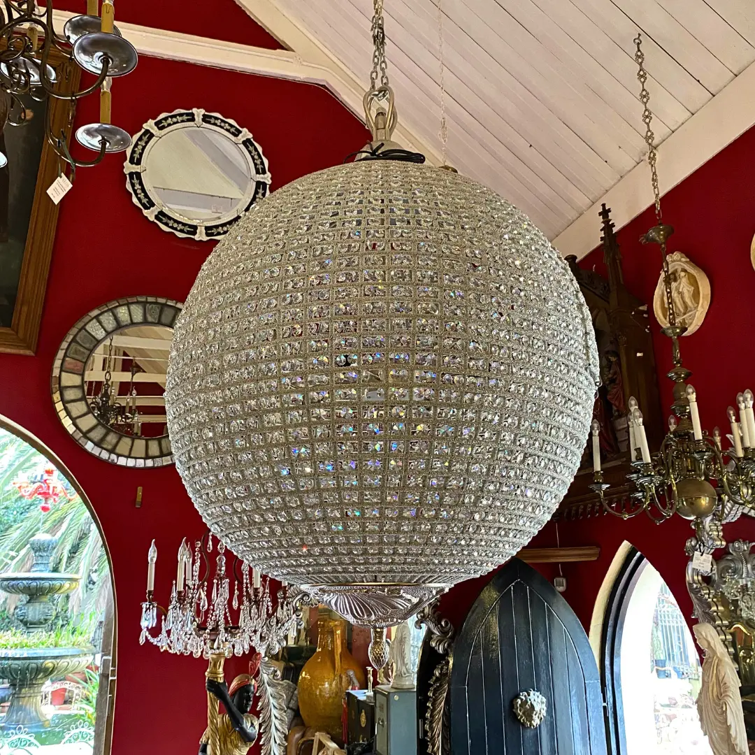 Exquisite! Large Crystal Ball Chandelier - Sold 1