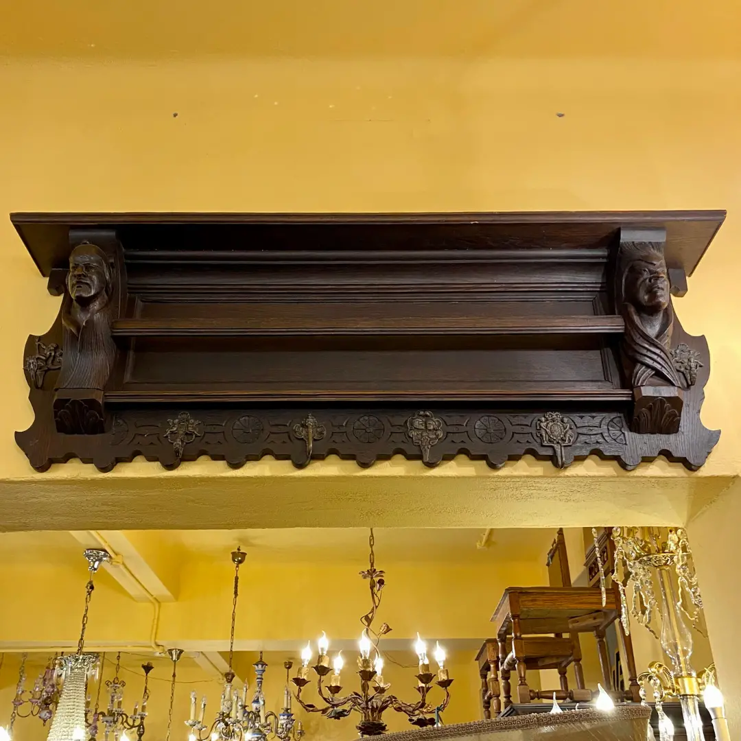 Dark Oak Tudor Coat Rack - Sold 1