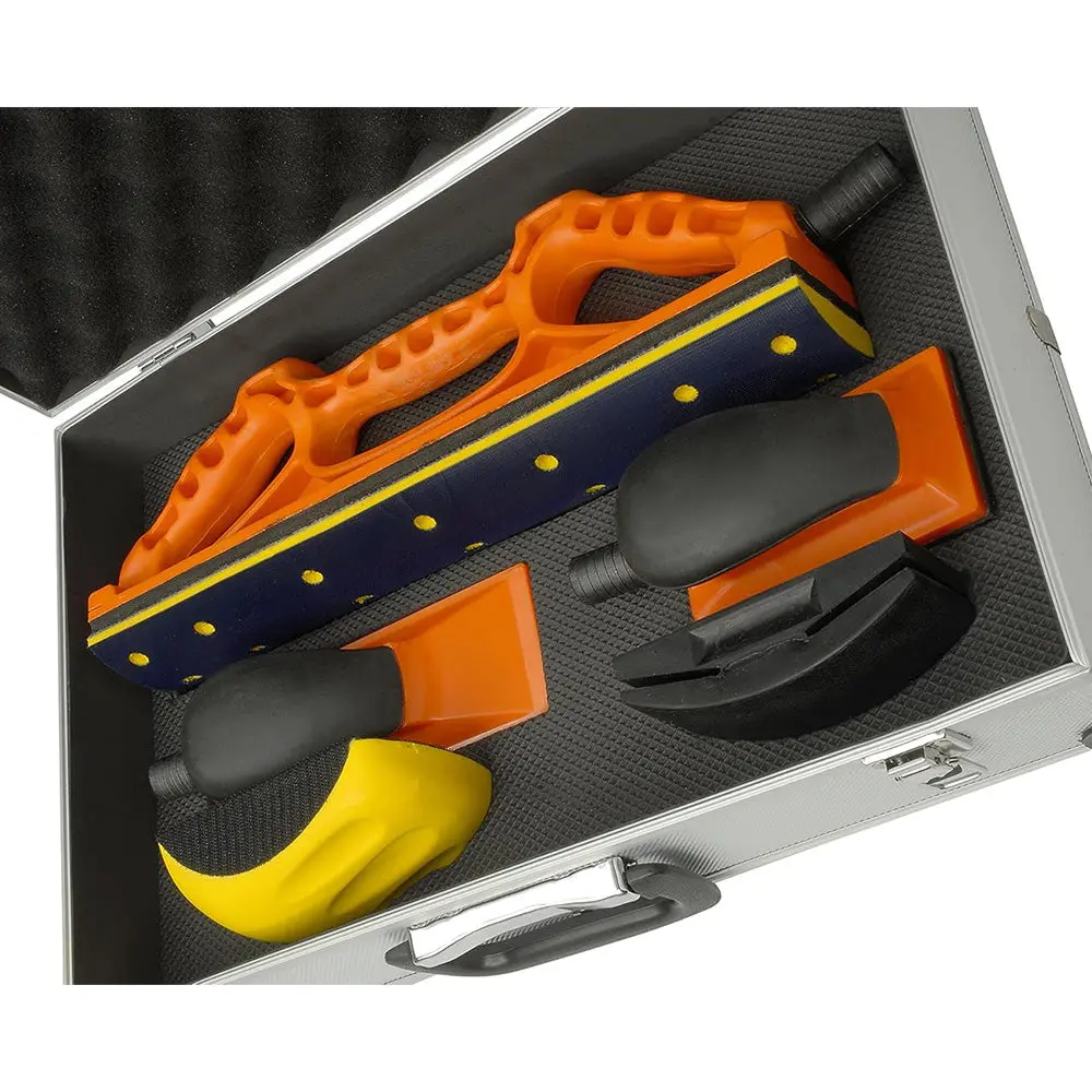 Velocity Dust Extraction Sanding Block Hook & Loop 7 Piece Kit & Carry Case 1