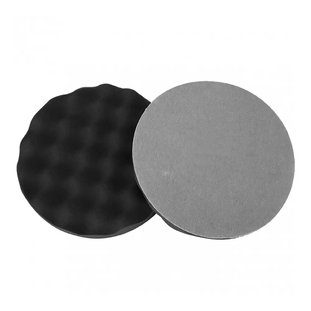 Velocity 200Mm Black Wave Foam Hook & Loop Fine Car Polishing Pad 1