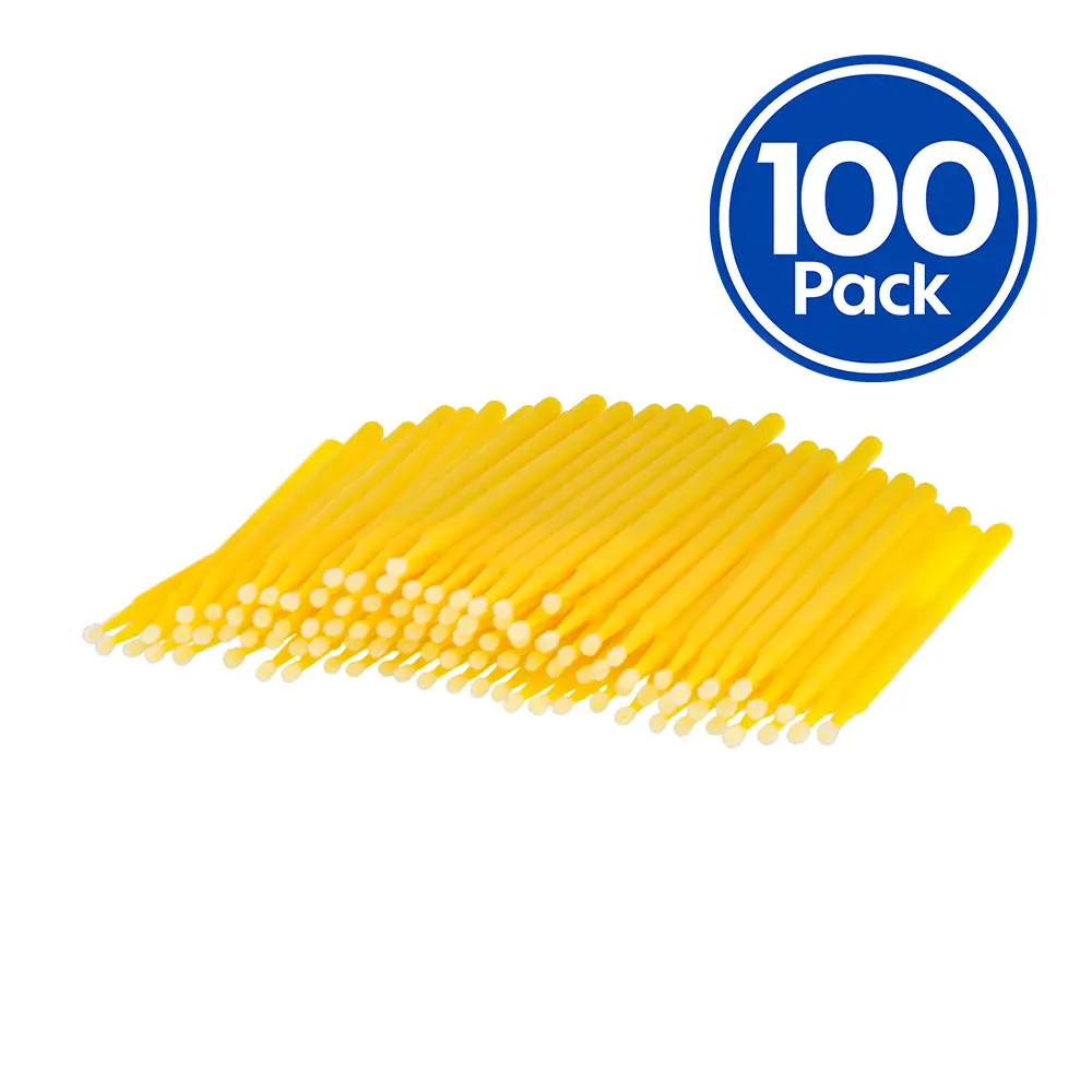 Velocity Microbrush Yellow Fine Dabbing Brush 2Mm X 100 Pack Touch Up Applicators 1