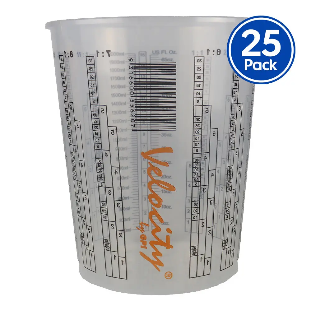 Velocity Calibrated Graduated Paint Mixing Cups 2000Ml X 25 Pack Vm2 1