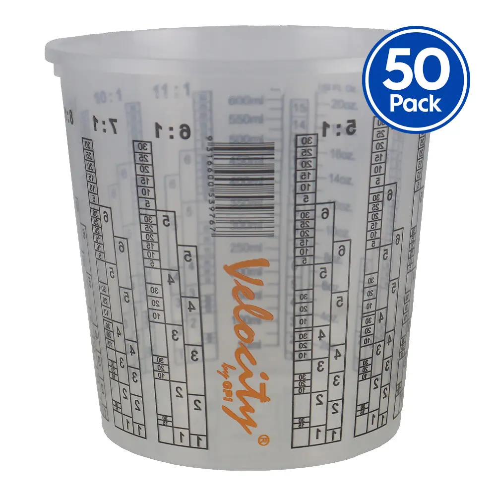Velocity Calibrated Graduated Paint Mixing Cups 600Ml X 50 Pack Vm6 1