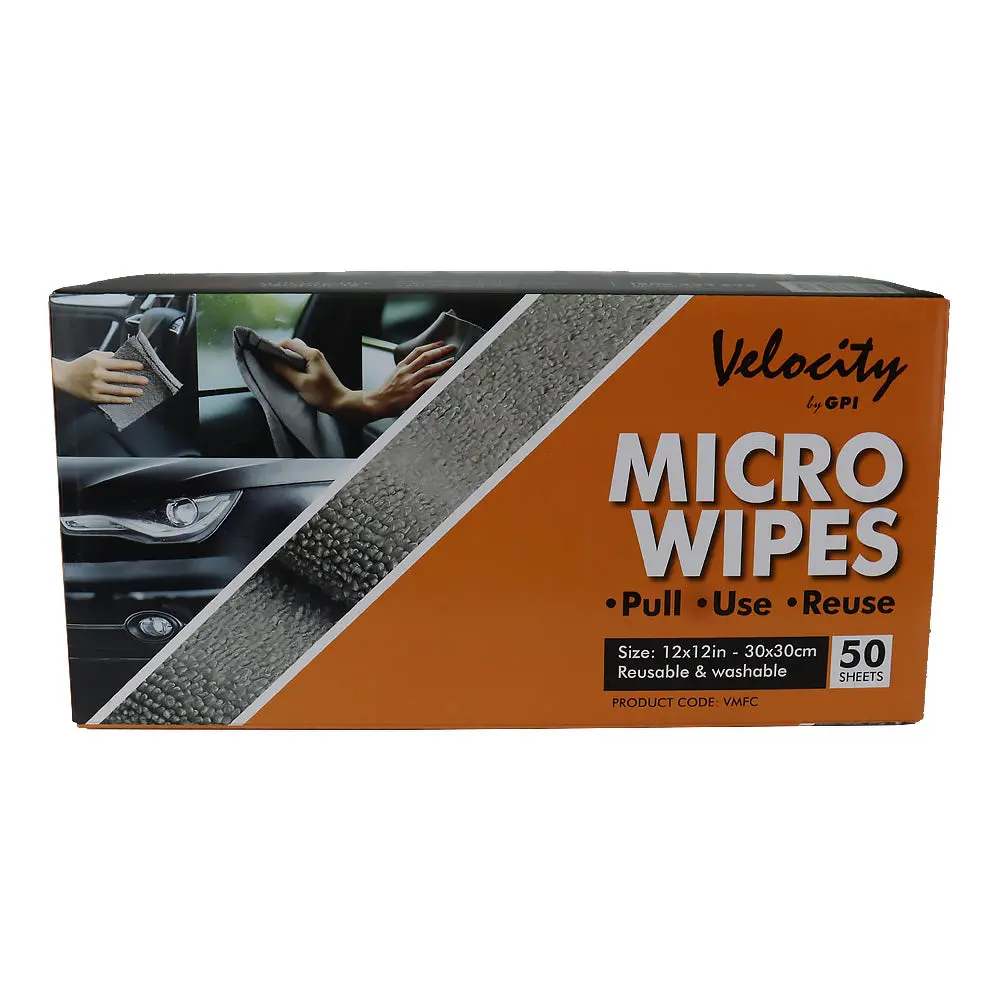 Velocity Micro Wipes 50 Sheets Multi-Purpose Cleaning Cloths Detailing Dust-Free 1