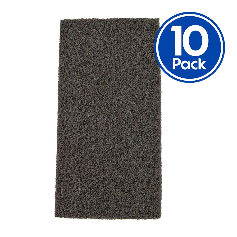 Velocity Grey Light Duty Fine Scouring Hand Pad 115Mm X 225Mm X 10 Pack 1