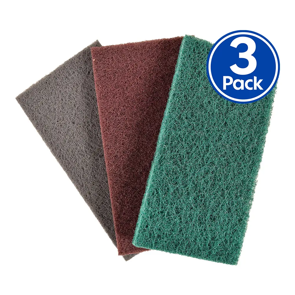 Mixed Pack Fine Medium Coarse Scouring Hand Pads 115Mm X 225Mm X 3 Pack 1