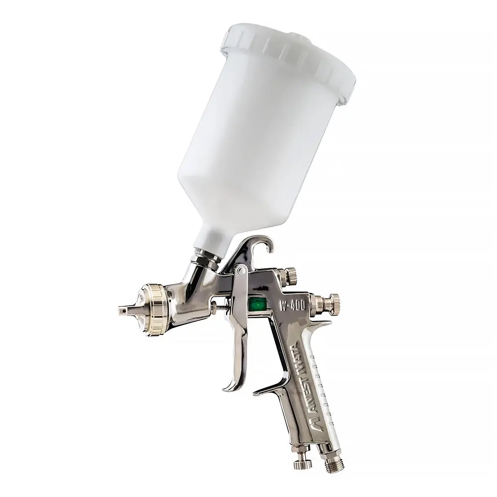 Anest Iwata W400wbx Air Cap High Tec Gold Gravity Spray Gun With 600Ml Pot 1