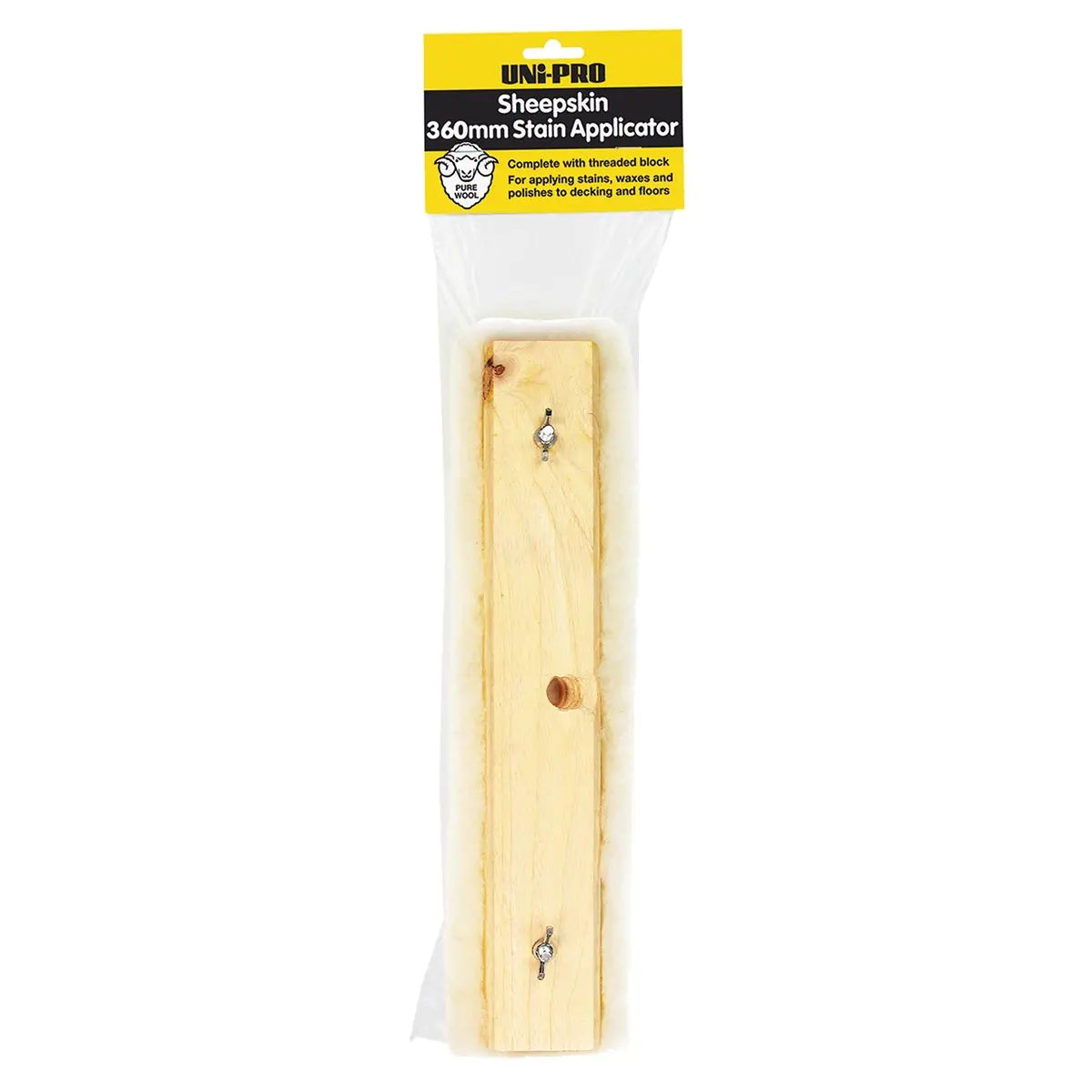 Uni-Pro Premium Heavy Duty Floor Applicator 360Mm Sheepskin Threaded 1