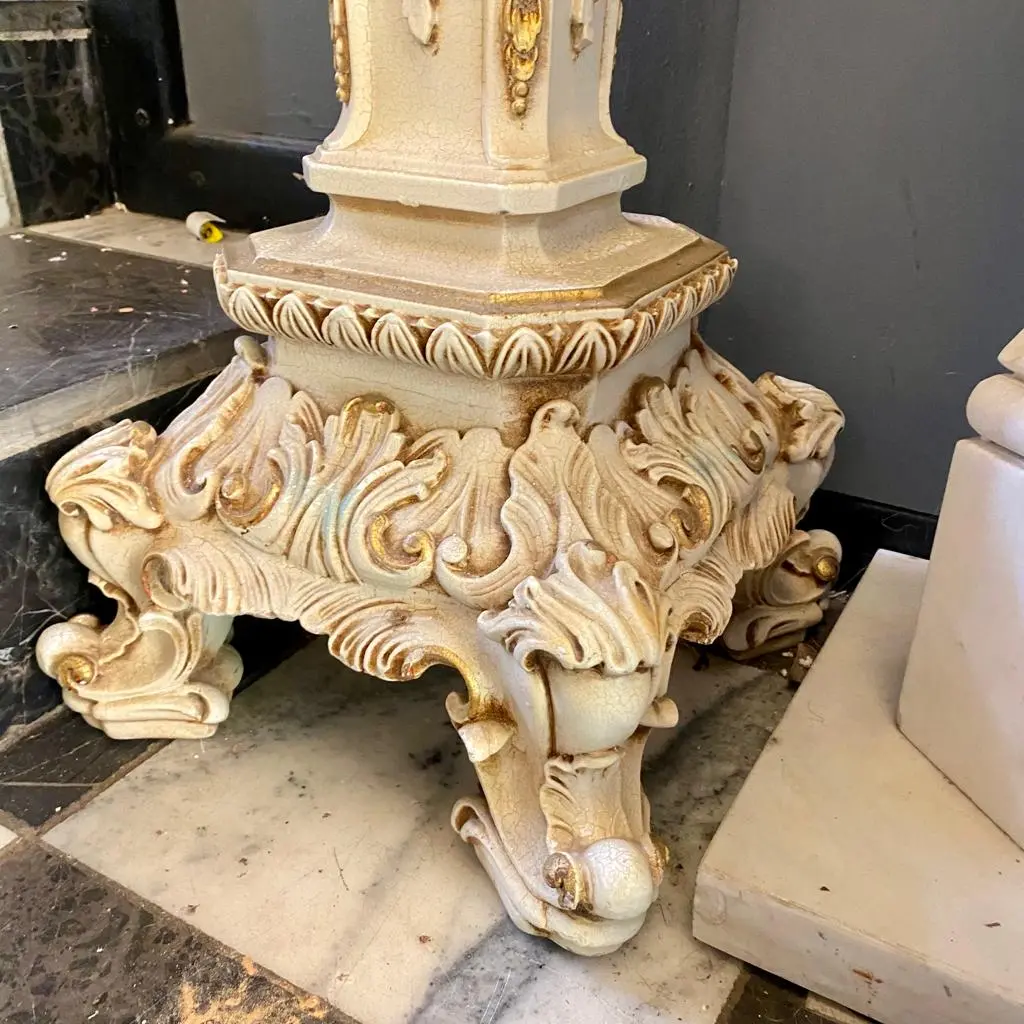 Pair Of Antique Italian Pedestals With Onyx Tops - Sold 2