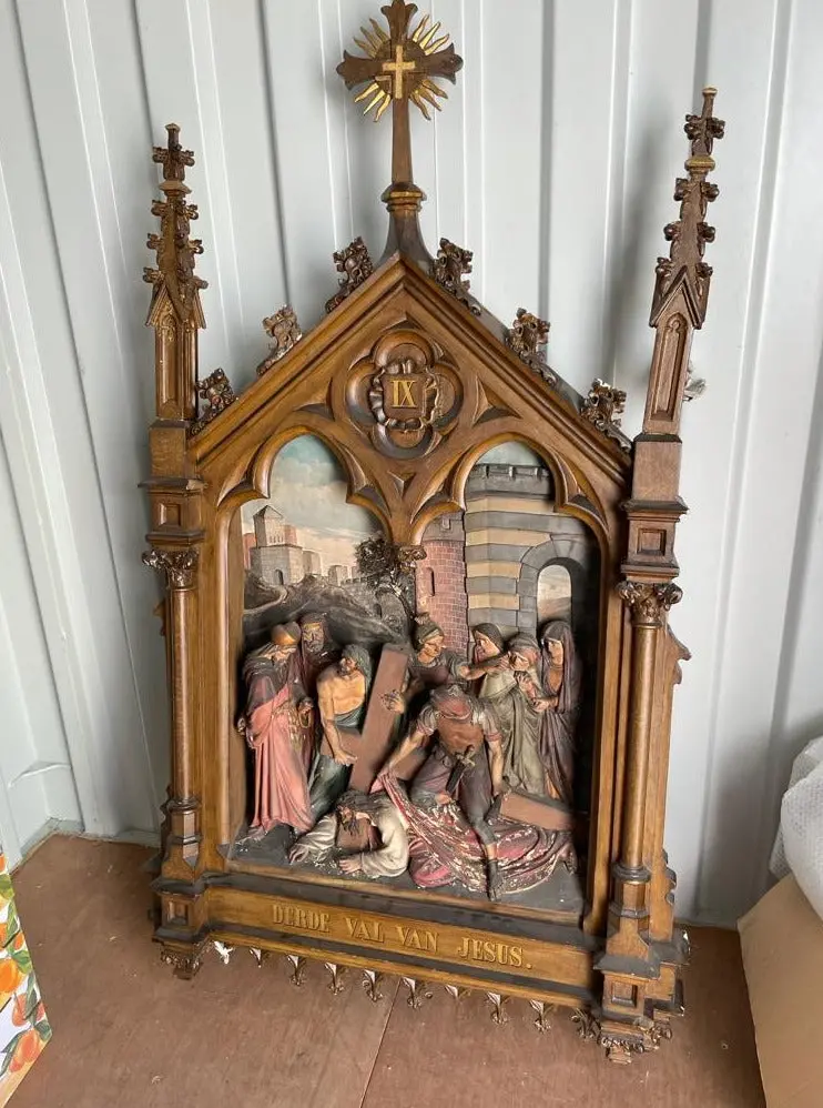 Set Of Magnificent Antique Stations Of The Cross 1