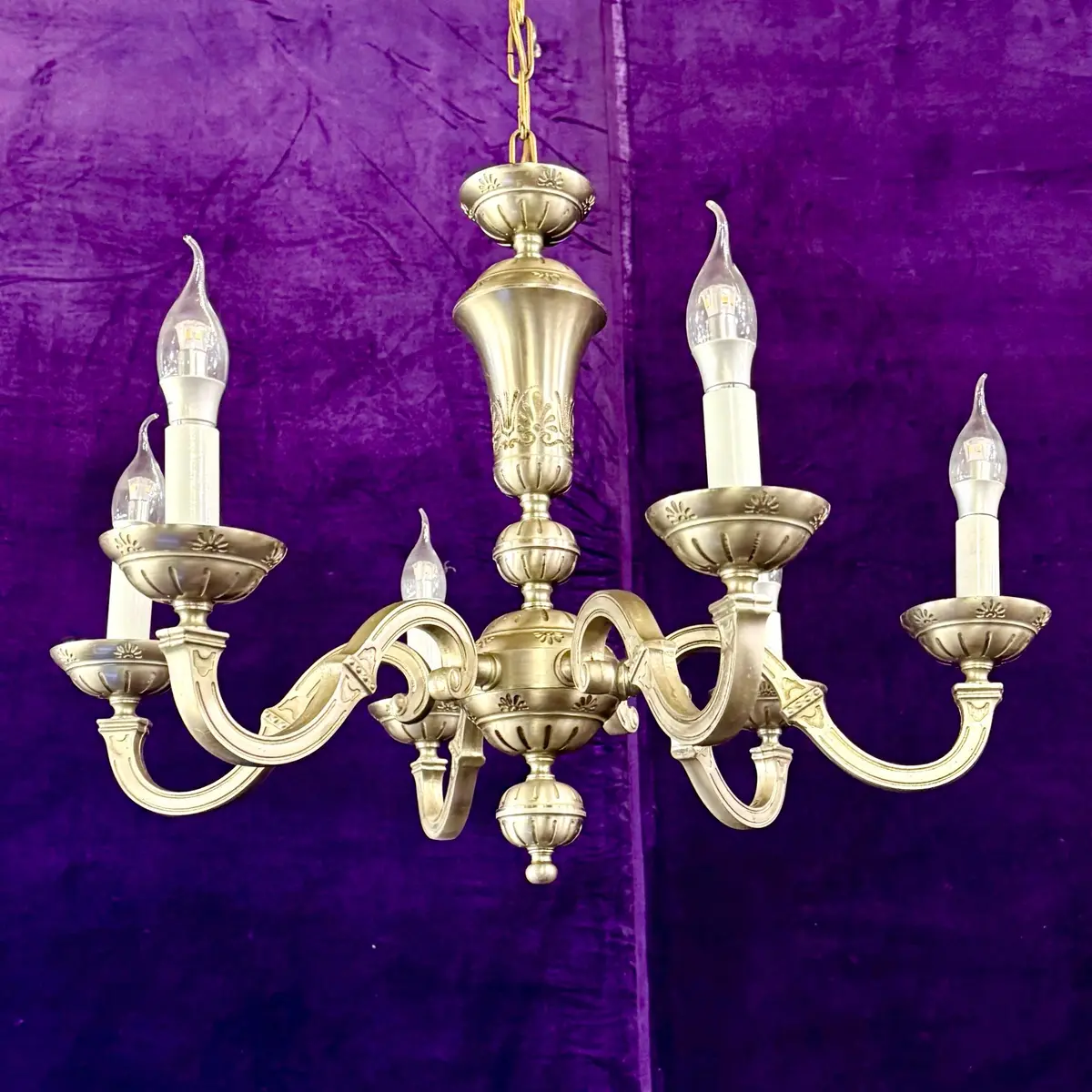 Aged Nickel Plated Chandelier 1