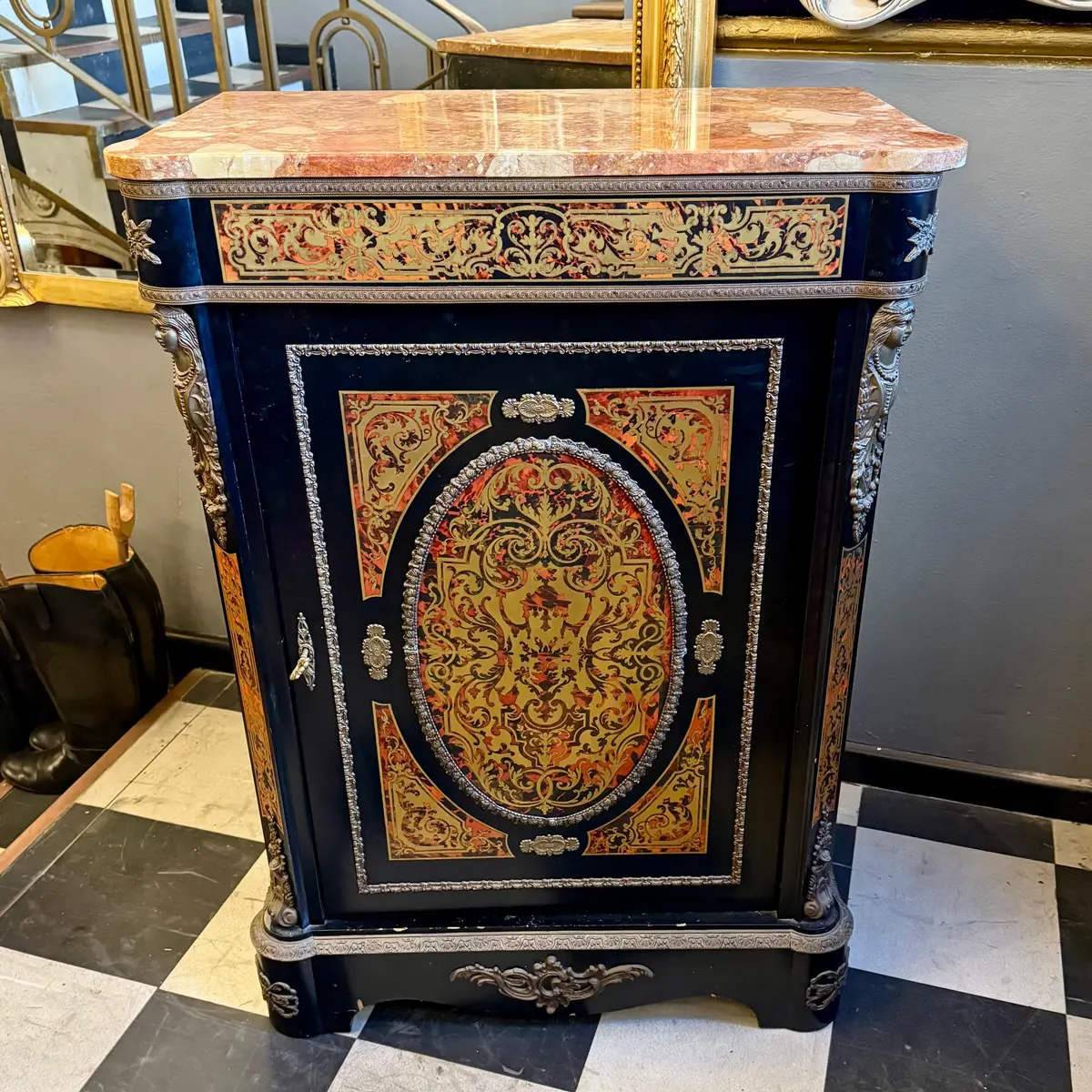 Vintage Boulle-Style Cabinet, 20Th Century 1