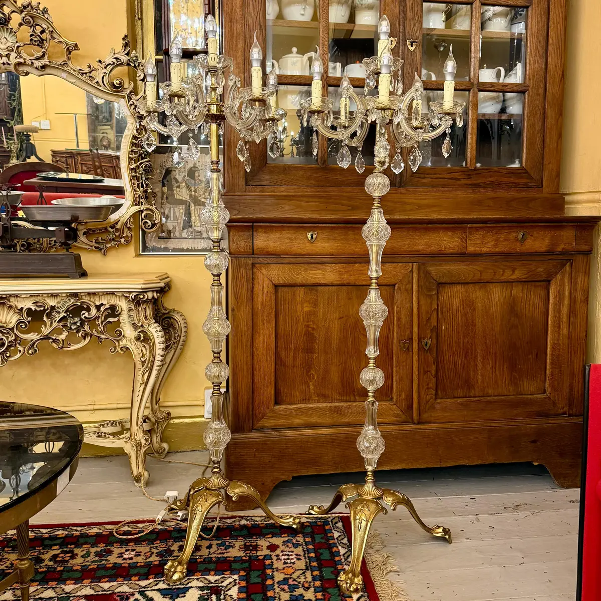 Near Pair Of Italian Maria Theresa Candelabra Lamps 1
