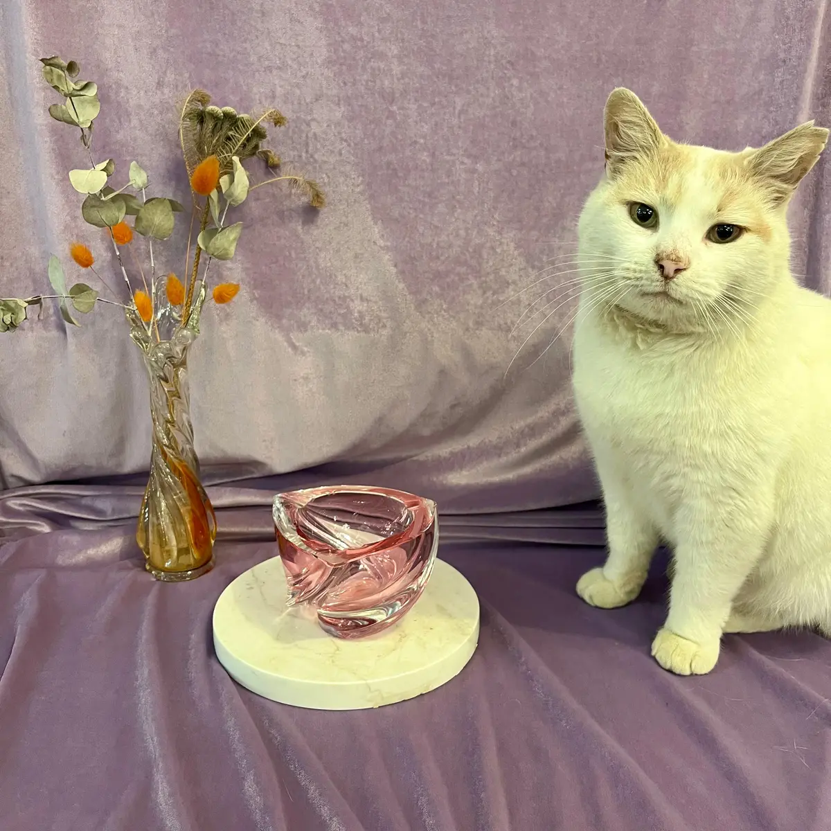 Beautiful Rose Pink Murano Glass Ashtray - Sold 2