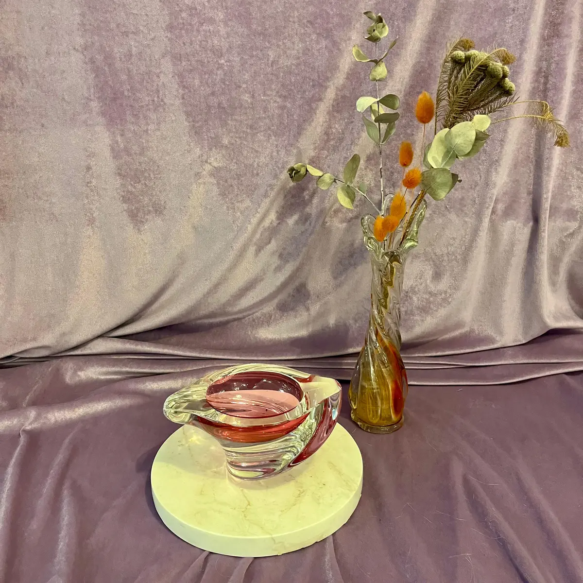 Sweet Pink Murano Ashtray 1