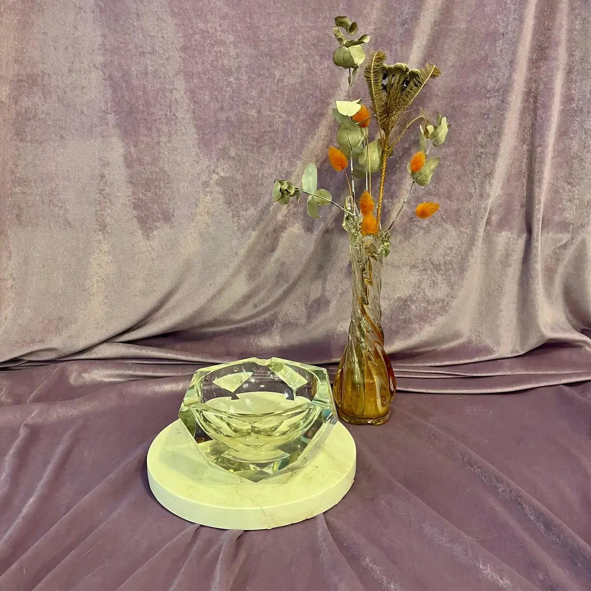 Geometric Clear Murano Ashtray 1