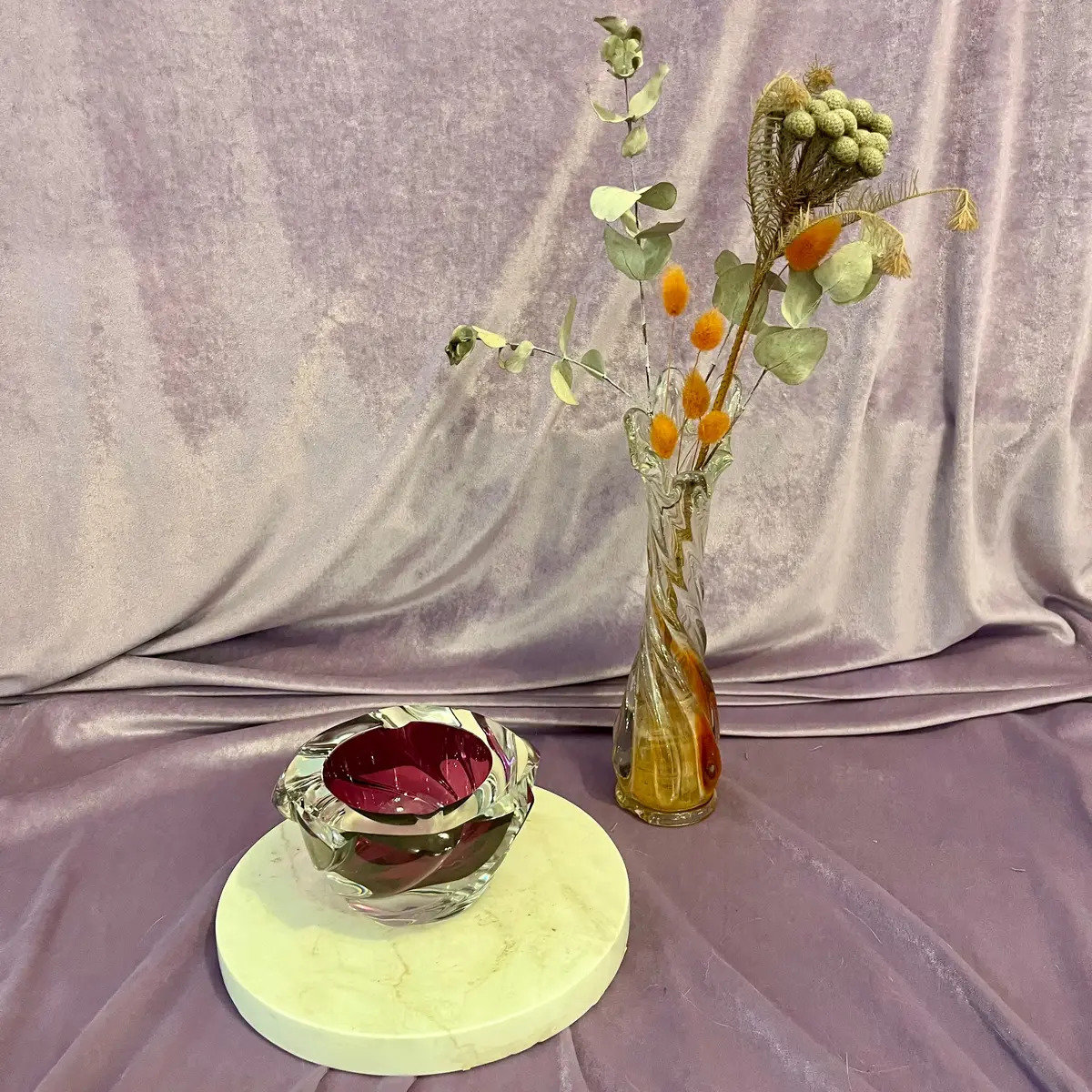 Pretty Plum Twisted Murano Ashtray 1
