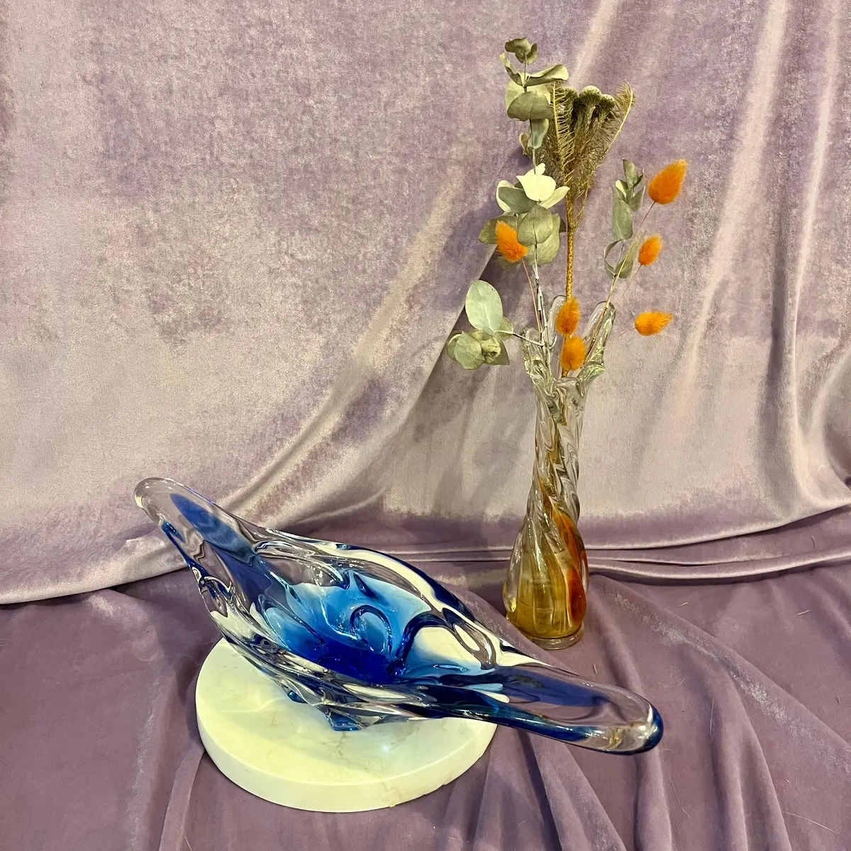 Beautiful Vivid Blue Murano Dish - Sold 1
