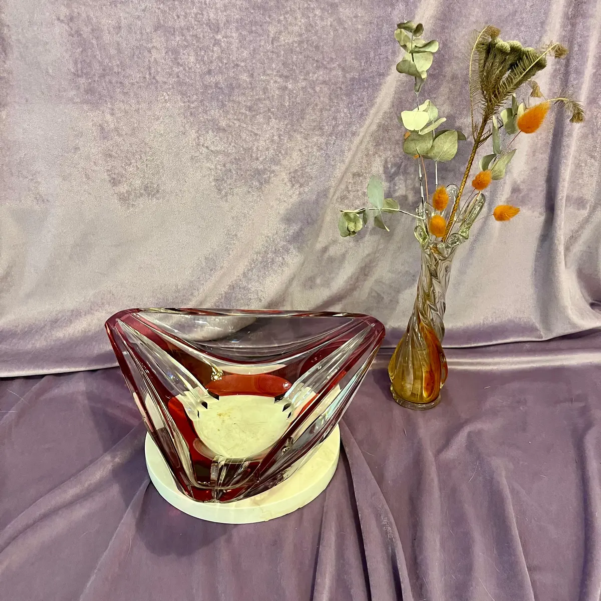 Cherry Red Murano Dish - Sold 1