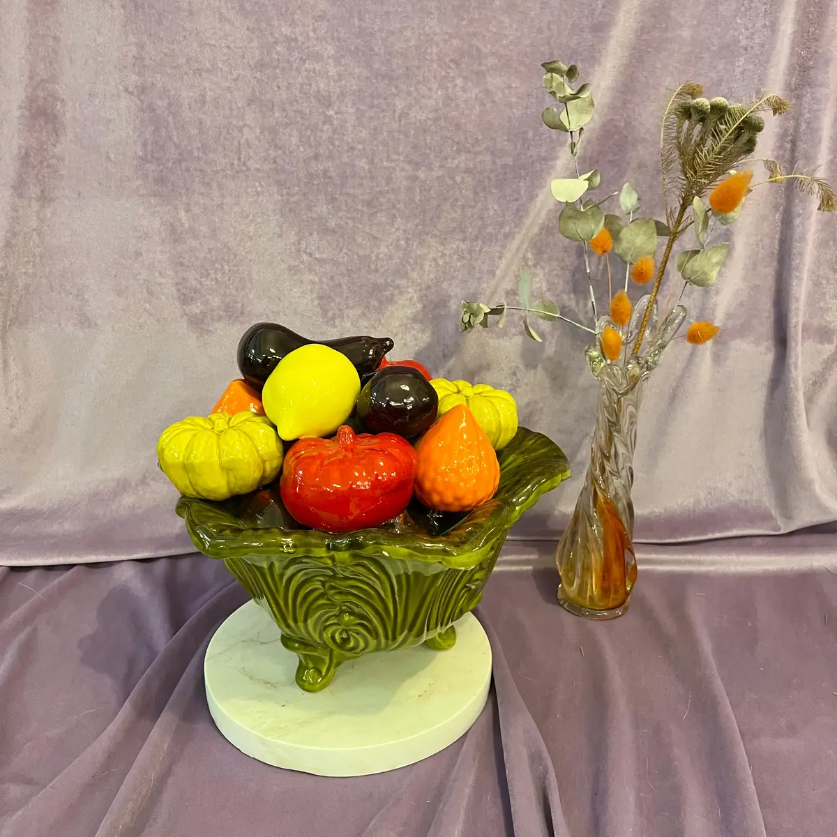 Vintage Ceramic Fruit Bowl Centerpiece 1